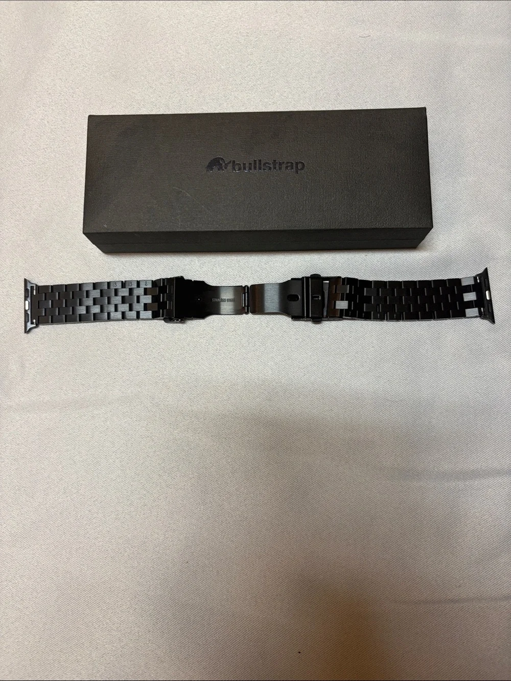 Bull strap Men’s Black Stainless Steel Smartwatch with Metal Link Band NWOT